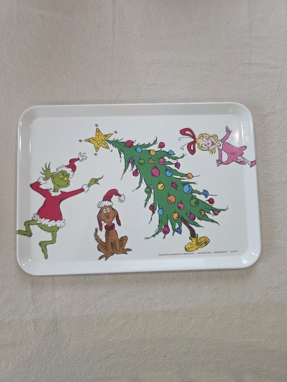 How The Grinch Stole Christmas Whoville Holiday Christmas Serving Tray Plastic